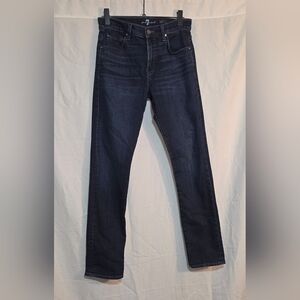 7 For All Mankind Adrien Sz 29 Women's Dark Wash Mid Rise Straight Jeans